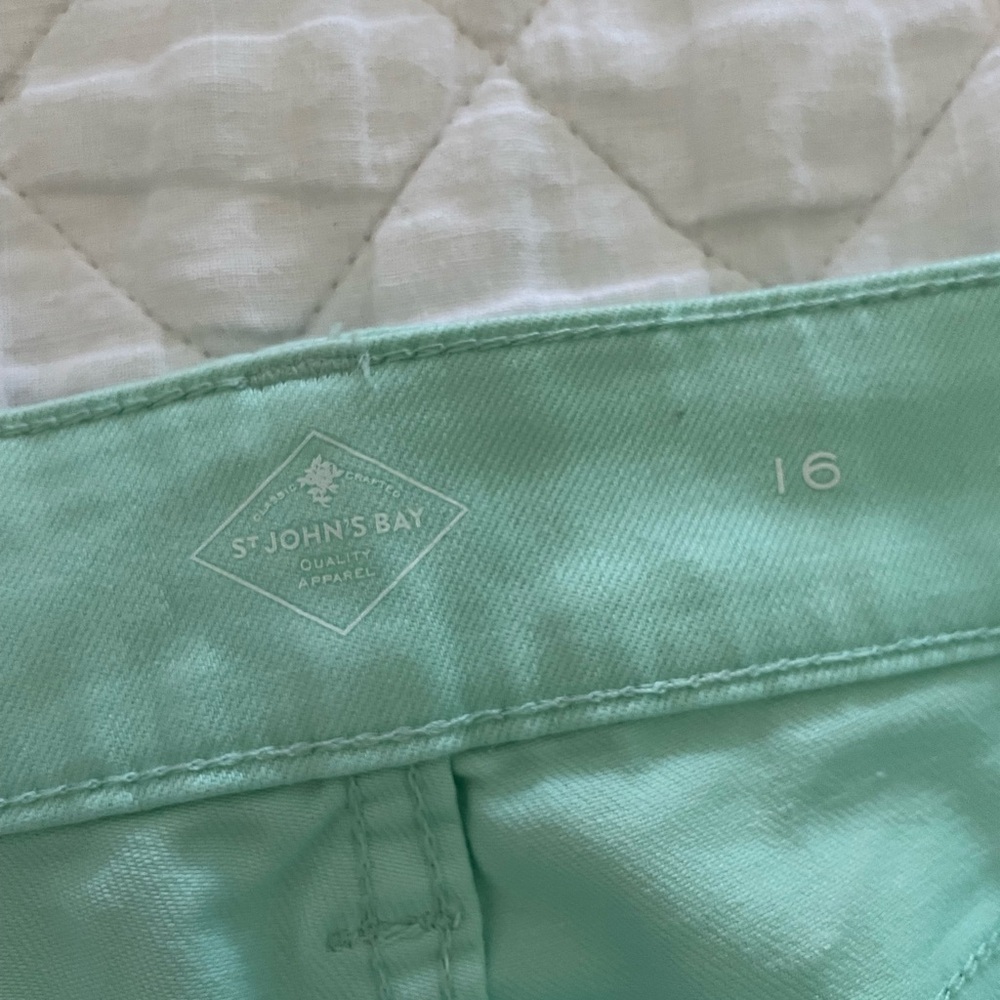 St. John's Bay Light Green Pants - Picture 2 of 4